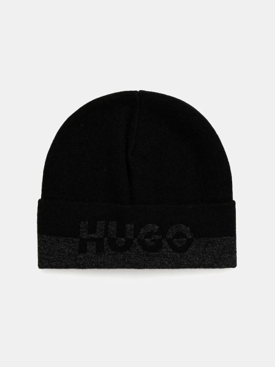 Zdjęcie produktu HUGO czapka z dodatkiem wełny Xiviso czarny