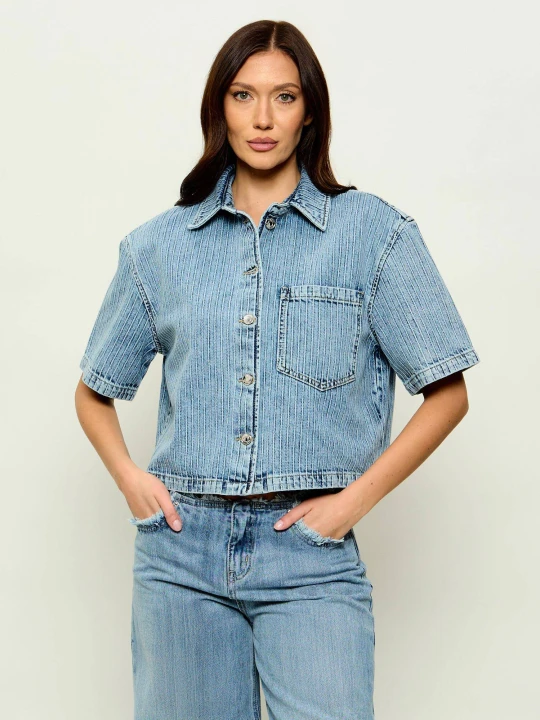 Zdjęcie produktu HUGO Jeansowa koszula Gesila_1 | Relaxed fit błękitny