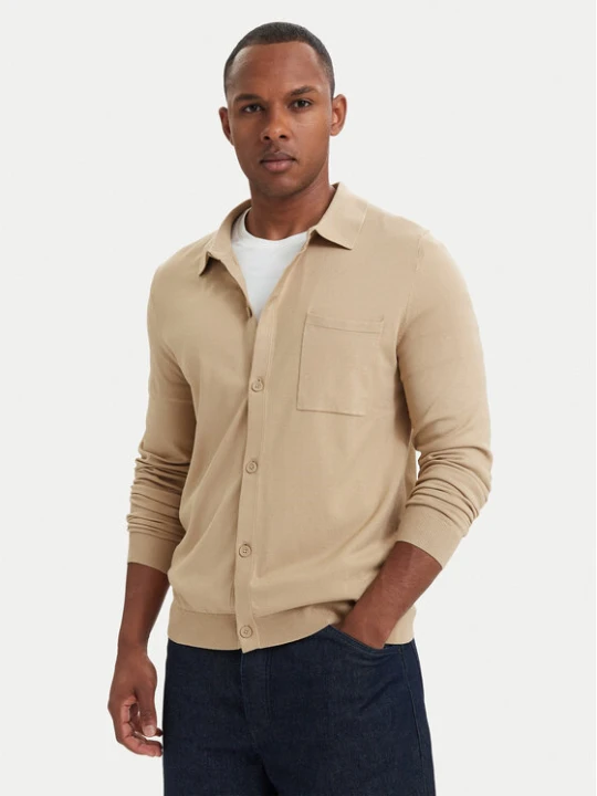 Zdjęcie produktu HUGO Kardigan San Jordan 50553663 Beżowy ciemny Regular Fit
