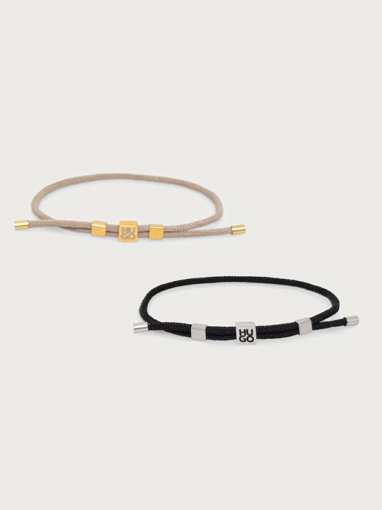 Zdjęcie produktu HUGO komplet bransoletek męski E-HUGOCORD3-BRA 2-pack czarny