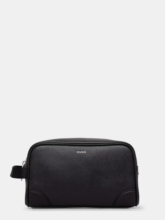 Zdjęcie produktu HUGO kosmetyczka podróżna męska z imitacji skóry GO-BAG WASHBAG czarny