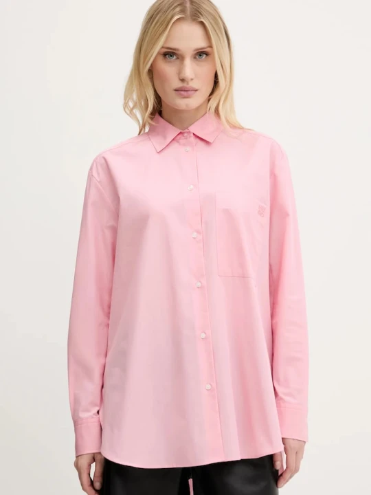 Zdjęcie produktu HUGO koszula bawełniana The Oversize Shirt różowy