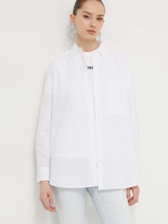 Zdjęcie produktu HUGO koszula bawełniana The Oversize Shirt biały