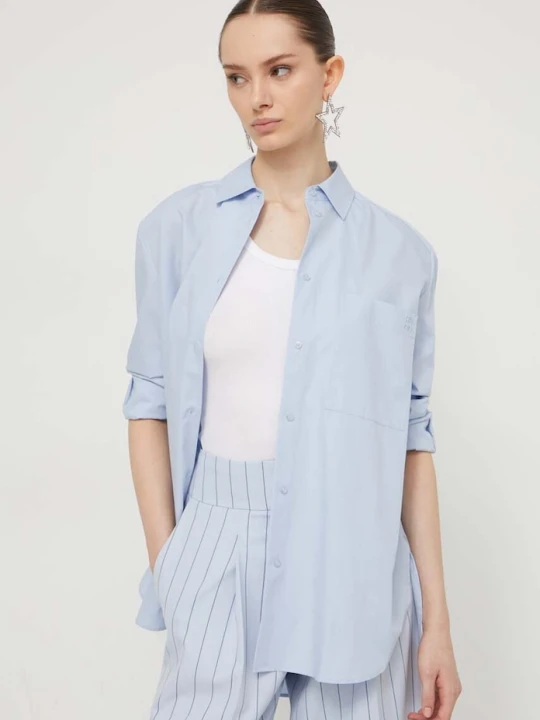 Zdjęcie produktu HUGO koszula bawełniana The Oversize Shirt niebieski