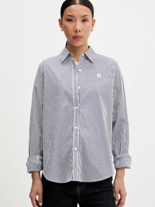 Zdjęcie produktu HUGO koszula damska z bawełną The Essential Shirt granatowy