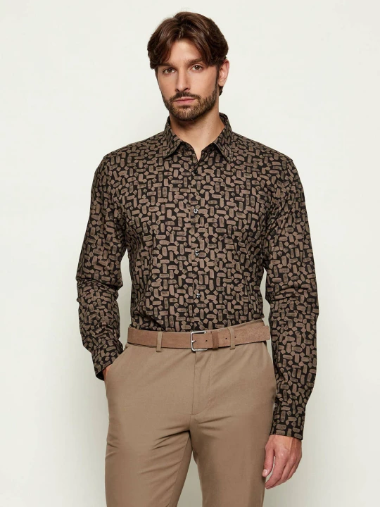 Zdjęcie produktu HUGO Koszula Ermo | Slim Fit brązowy