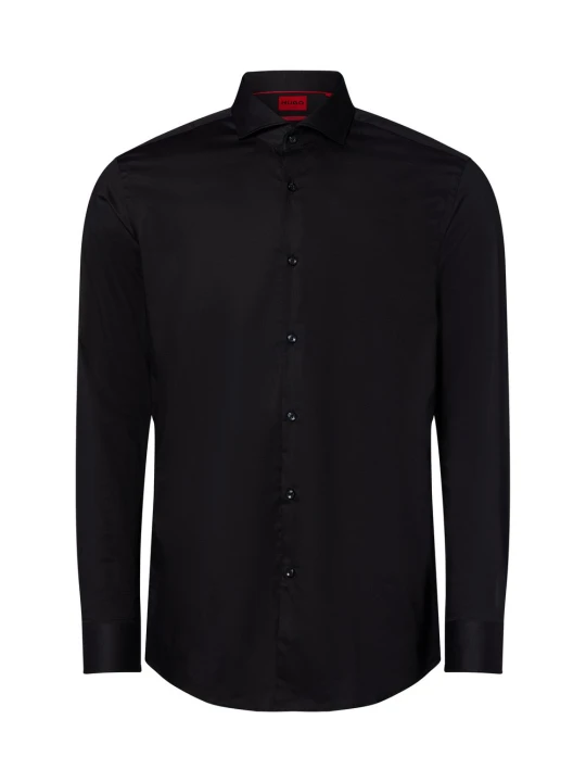 Zdjęcie produktu HUGO Koszula łatwa w prasowaniu Mężczyźni Slim Fit Bawełna czarny