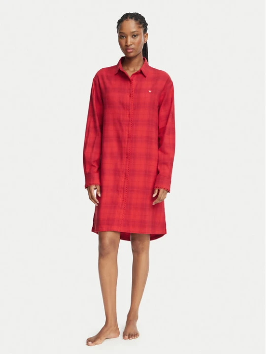 Zdjęcie produktu HUGO Koszula nocna Flannel Nighty 50570219 Czerwony Relaxed Fit