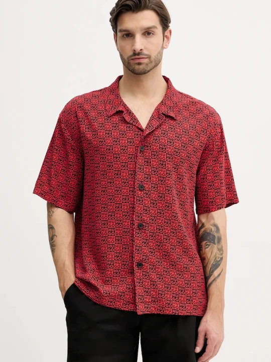 Zdjęcie produktu HUGO koszula plażowa męska BEACH SHIRT RELAXED czerwony
