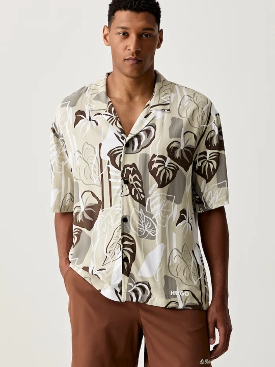 Zdjęcie produktu HUGO koszula plażowa męska BEACH SHIRT RELAXED beżowy