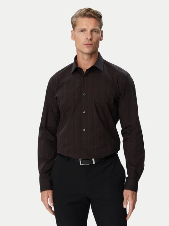 Zdjęcie produktu HUGO Koszula Valerio 50570567 Brązowy ciemny Modern Fit