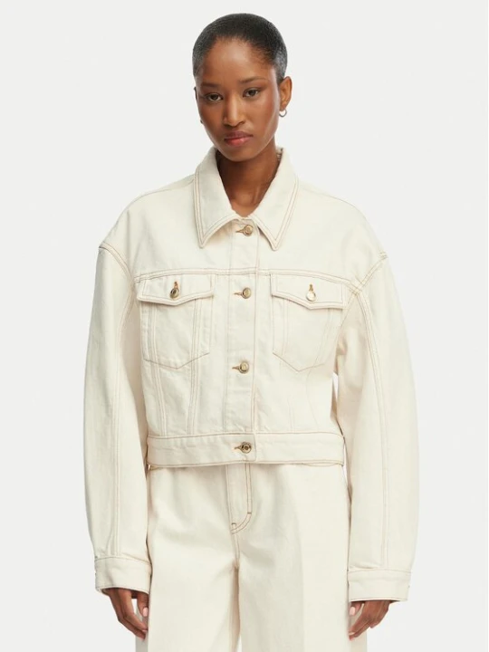 Zdjęcie produktu HUGO Kurtka jeansowa Gisolia 50559618 Écru Relaxed Fit Kremowy