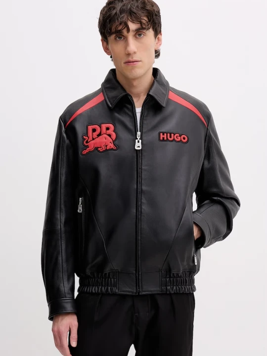 Zdjęcie produktu HUGO kurtka męska skórzana Lugor_RB czarny