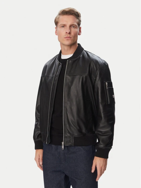 Zdjęcie produktu HUGO Kurtka skórzana Ladamor 50567800 Czarny Regular Fit