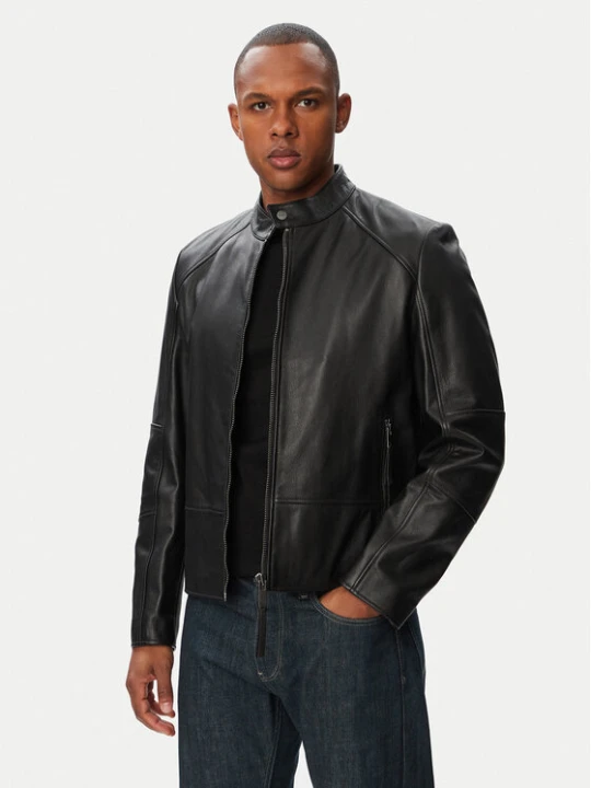Zdjęcie produktu HUGO Kurtka skórzana Likos 50564039 Czarny Slim Fit