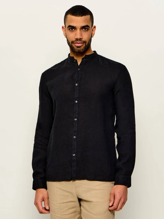 Zdjęcie produktu HUGO Lniana koszula Elvory | Slim Fit czarny