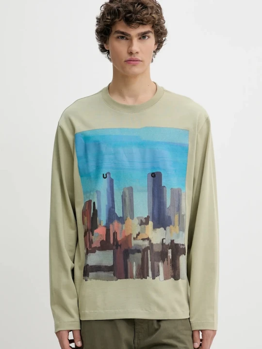 Zdjęcie produktu HUGO longsleeve bawełniany zielony