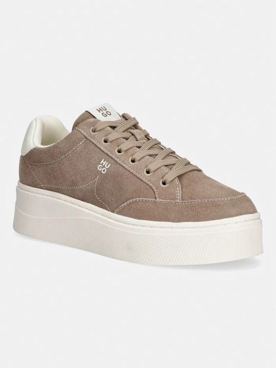 Zdjęcie produktu HUGO Lyzz Plt sneakersy damskie zamszowe brązowy