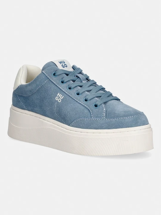 Zdjęcie produktu HUGO Lyzz Plt sneakersy damskie zamszowe niebieski