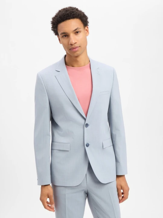 Zdjęcie produktu HUGO marynarka z zestawu modułowego z domieszką wełny owczej Mężczyźni Super Slim Fit niebieski