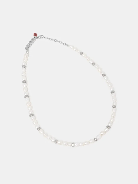 Zdjęcie produktu HUGO naszyjnik męski z masy perłowej E-SHELLBEADS2-NEC srebrny