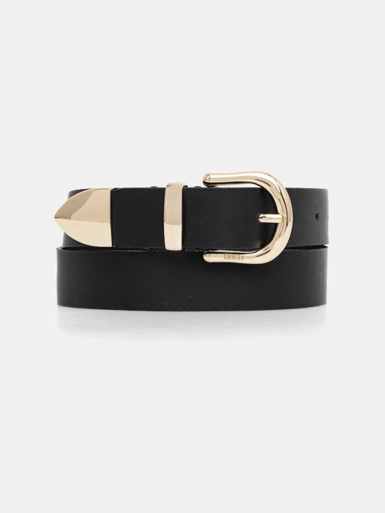 Zdjęcie produktu HUGO pasek skórzany Nora_Tri_Sz30 czarny