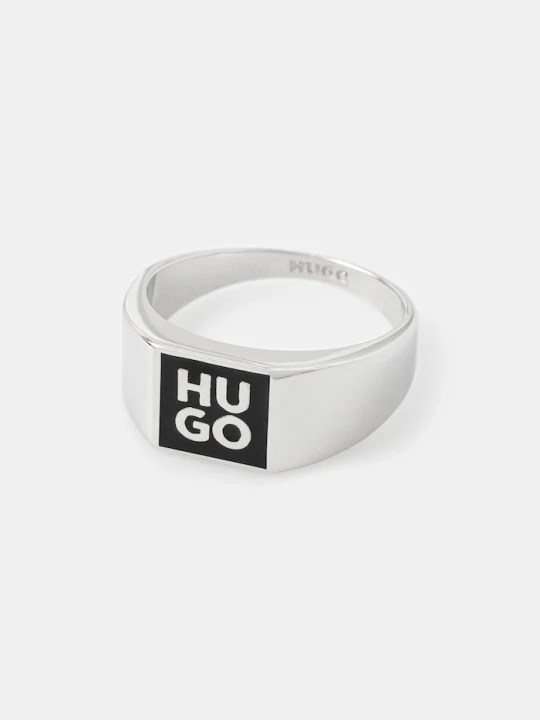Zdjęcie produktu HUGO pierścionek E-STACKEDLOGO2-RIN czarny