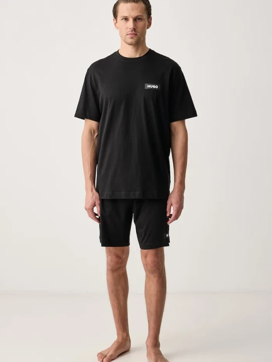 Zdjęcie produktu HUGO piżama dwuczęściowa męska bawełniana RON SHORT SET czarny