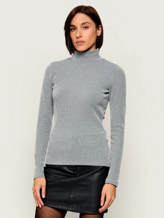 Zdjęcie produktu HUGO Półgolf Drisila_1 | Slim Fit szary