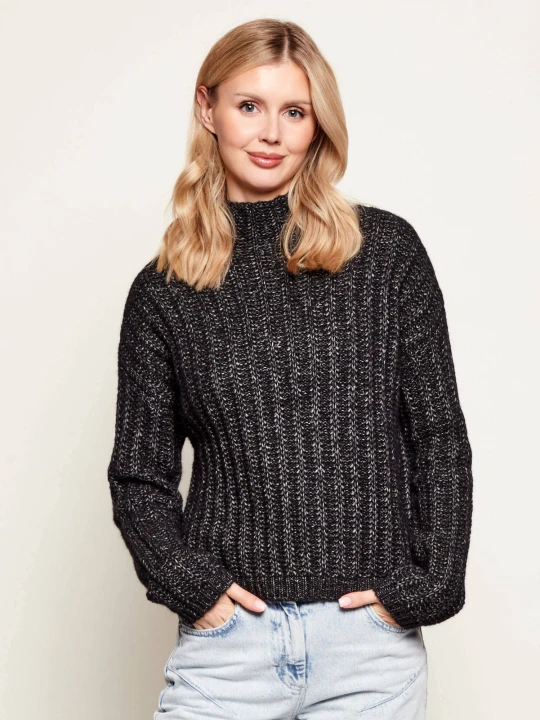 Zdjęcie produktu HUGO Półgolf Safineyny | Loose fit | z dodatkiem wełny czarny