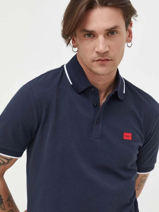 Zdjęcie produktu HUGO polo bawełniane Deresino232 granatowy