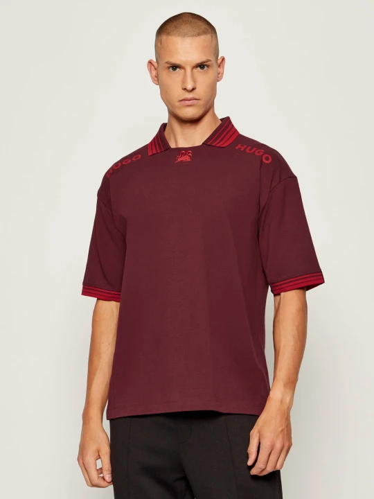 Zdjęcie produktu HUGO Polo Dartmel | HUGO x Racing Bulls | Loose fit bordowy