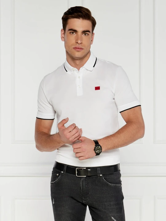 Zdjęcie produktu HUGO Polo DERESINO232 | Slim Fit biały