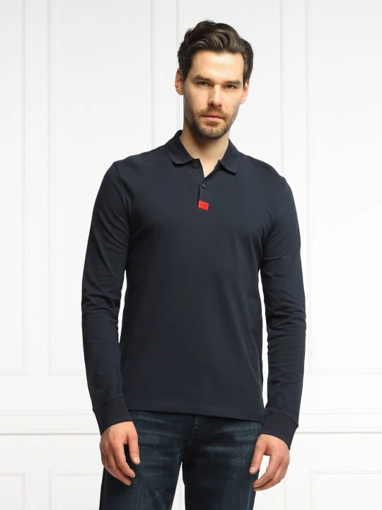 Zdjęcie produktu HUGO Polo Deresolo222 | Slim Fit | pique granatowy