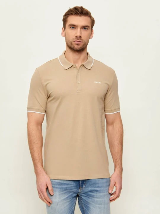 Zdjęcie produktu HUGO Polo Dinoso222 | Slim Fit | stretch beżowy