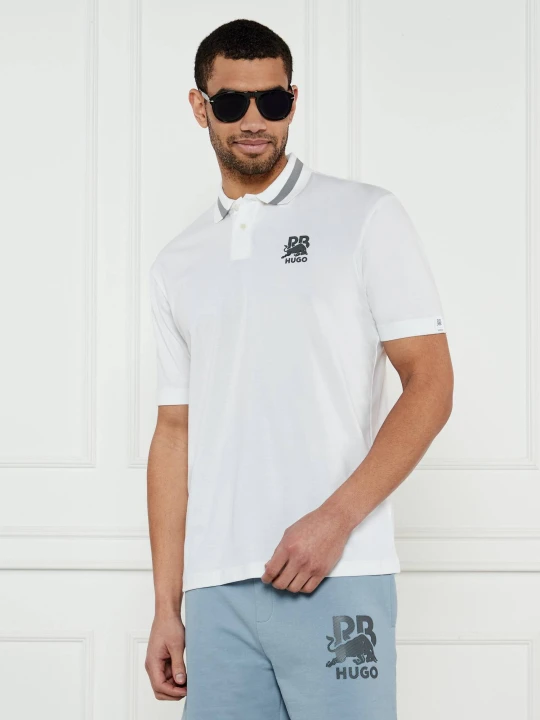 Zdjęcie produktu HUGO Polo Dodac_RB | HUGO X RACING BULLS | Relaxed fit biały