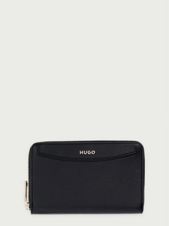 Zdjęcie produktu HUGO portfel damski z imitacji skóry Lucya_SM Zip Around czarny