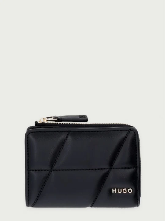Zdjęcie produktu HUGO portfel damski z imitacji skóry Yorih Q_SM Wallet czarny