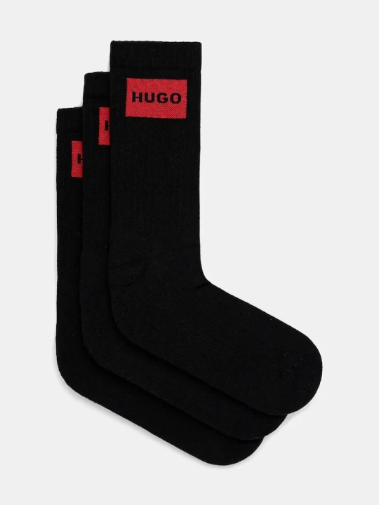 Zdjęcie produktu HUGO skarpetki 3-pack 3P QS RIB LABEL CC czarny
