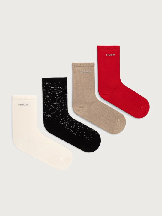 Zdjęcie produktu HUGO skarpety damskie z bawełną 4P RS GIFTSHINE CC 4-pack czarny