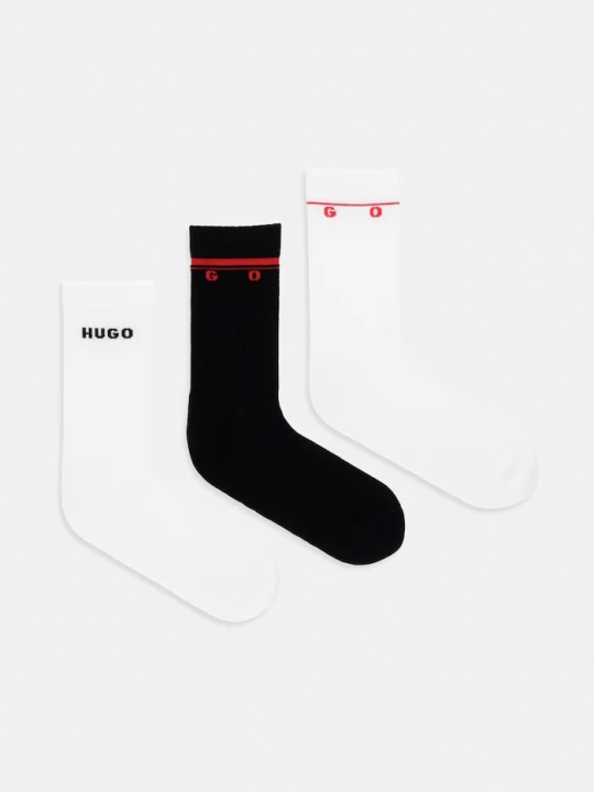 Zdjęcie produktu HUGO skarpety męskie z bawełną 3P QS RIB SPACED MD 3-pack biały
