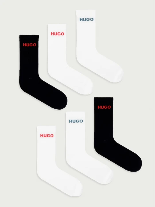 Zdjęcie produktu HUGO skarpety męskie z bawełną 6P QS RIB LOGO CC 6-pack biały