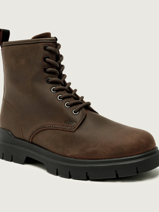 Zdjęcie produktu HUGO Skórzane buty wysokie Ryan_halb_pp brązowy