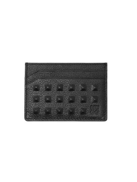 Zdjęcie produktu HUGO Skórzane etui na karty Elliott studs S czarny