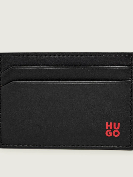 Zdjęcie produktu HUGO Skórzane etui na karty Tibby czarny