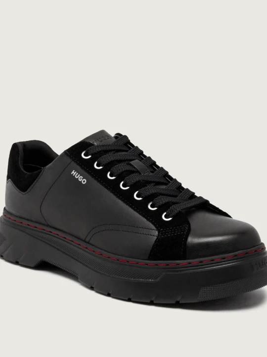Zdjęcie produktu HUGO Skórzane sneakersy Urian_derb_ltsd czarny