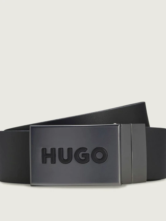 Zdjęcie produktu HUGO Skórzany pasek Gussy_Plaque_Sr35 czarny