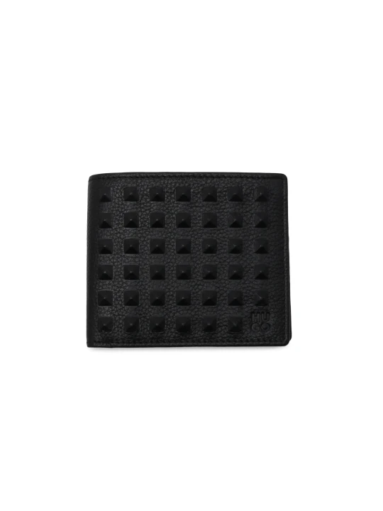 Zdjęcie produktu HUGO Skórzany portfel Elliott studs_8 cc czarny