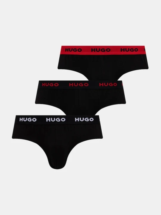 Zdjęcie produktu HUGO slipy męskie bawełniane z elastanem HIPBRIEF TRIPLETPACK 3-pack czarny