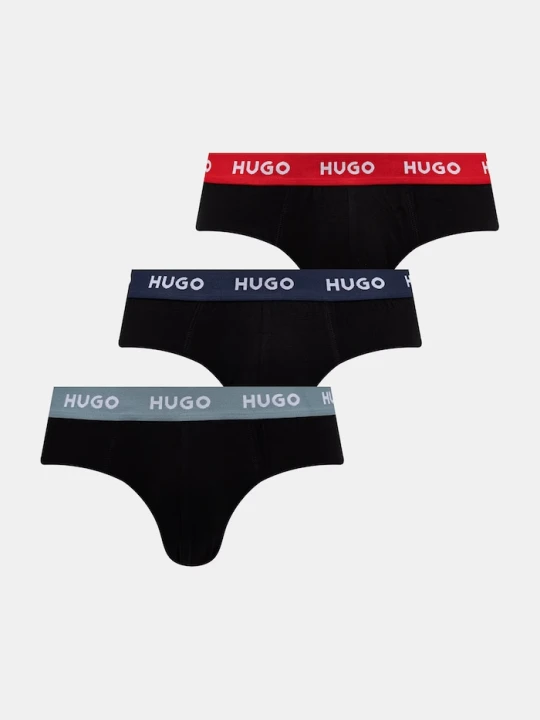 Zdjęcie produktu HUGO slipy męskie bawełniane z elastanem HIPBRIEF TRIPLETPACK 3-pack czarny